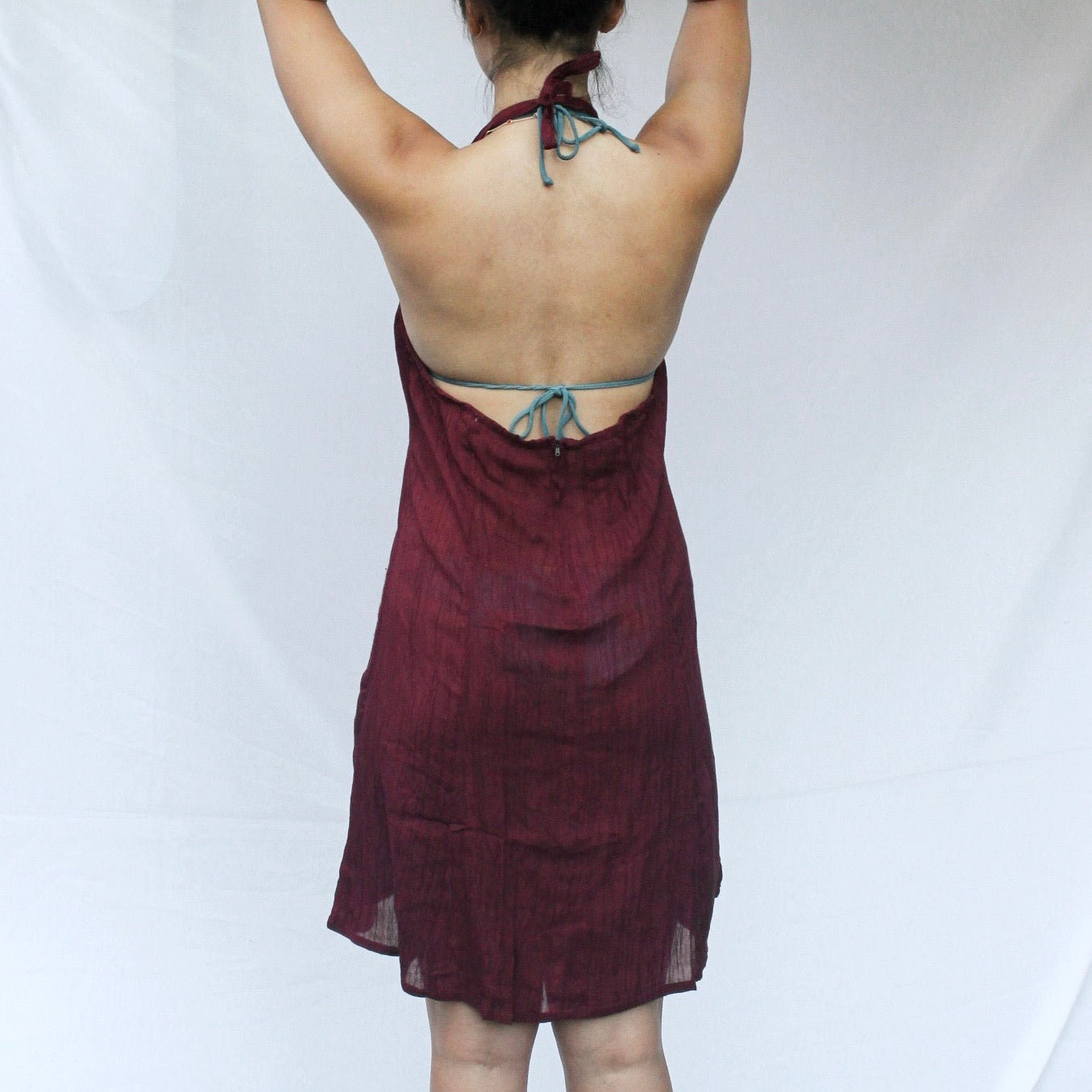 Merlot Halter Mini Dress - Deadstock Vintage